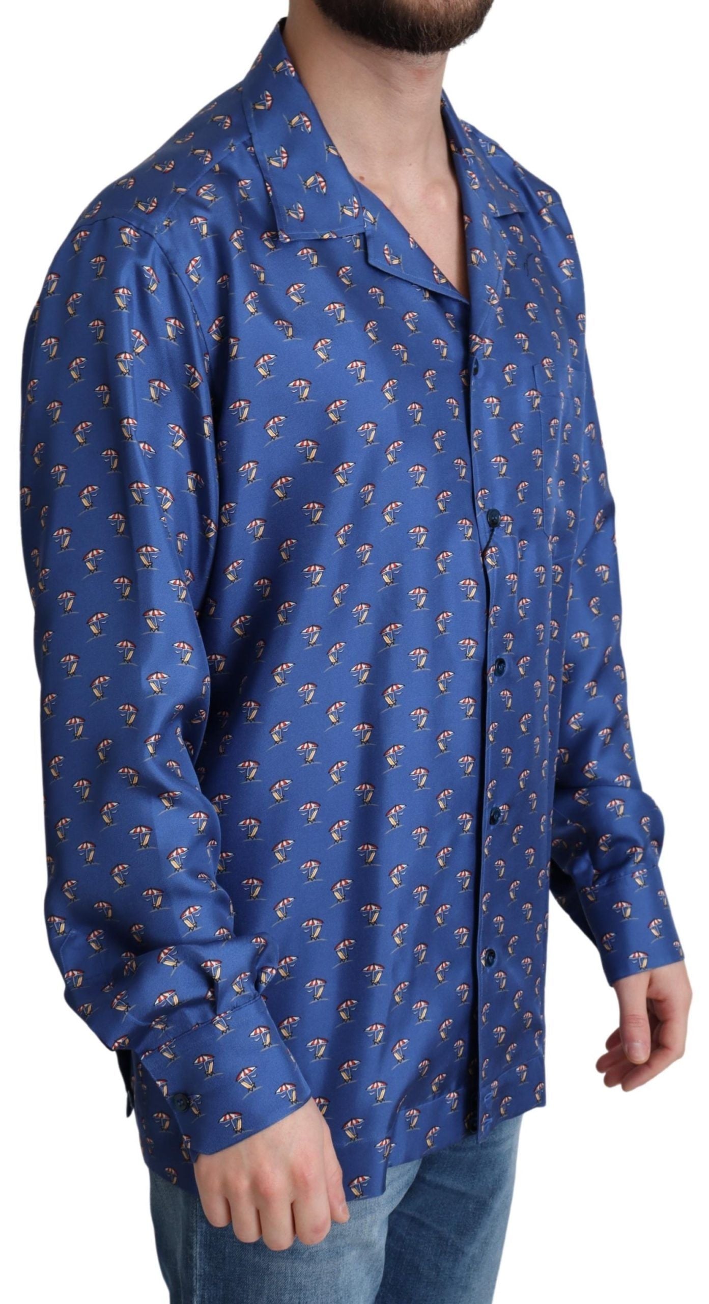 Dolce & Gabbana silk beach chair print casual shirt
